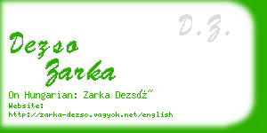 dezso zarka business card